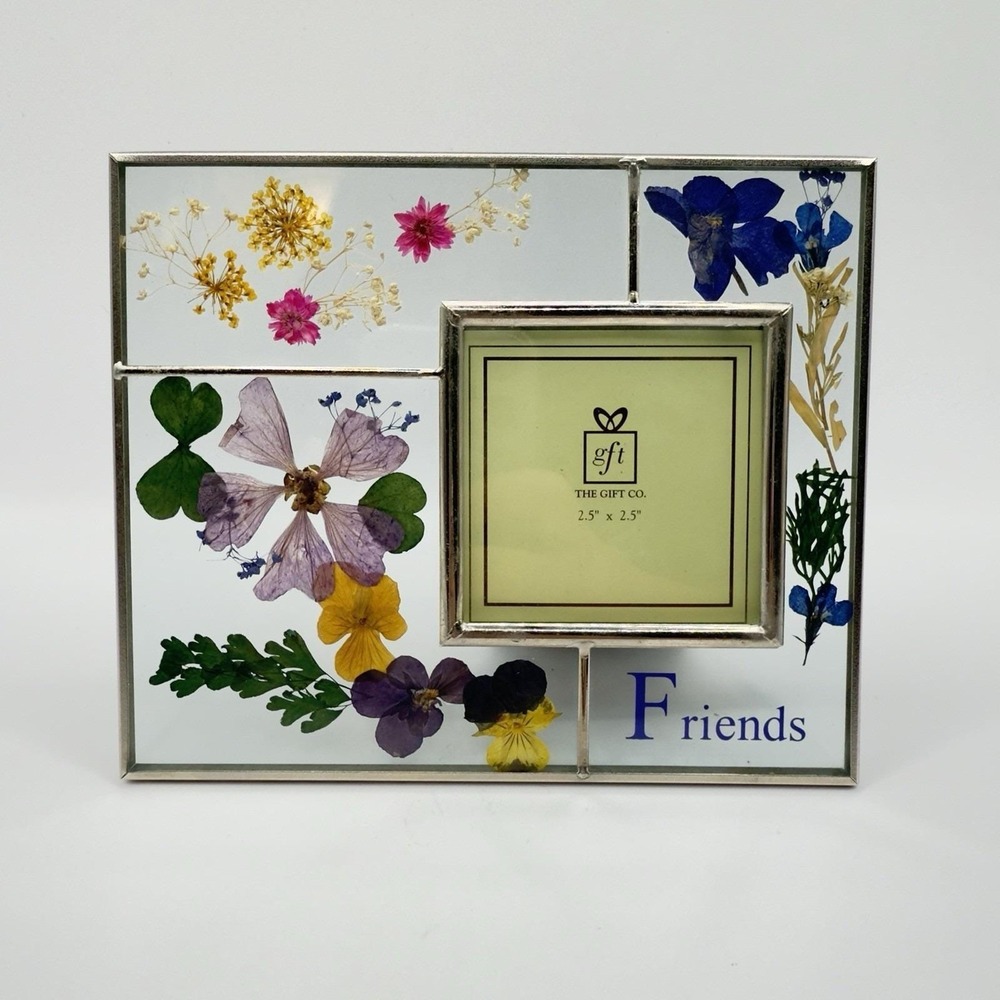Vintage Pressed Flower Frame Friends 6x5 Glass Cottagecore Garden Decor